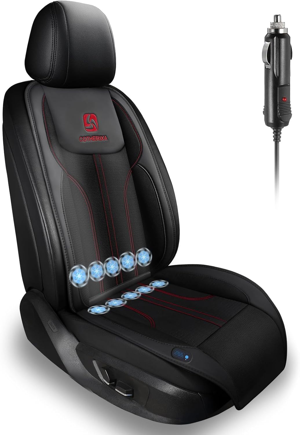COTHERIXA front view of cooling seat cover showing full fit and comfort benefit