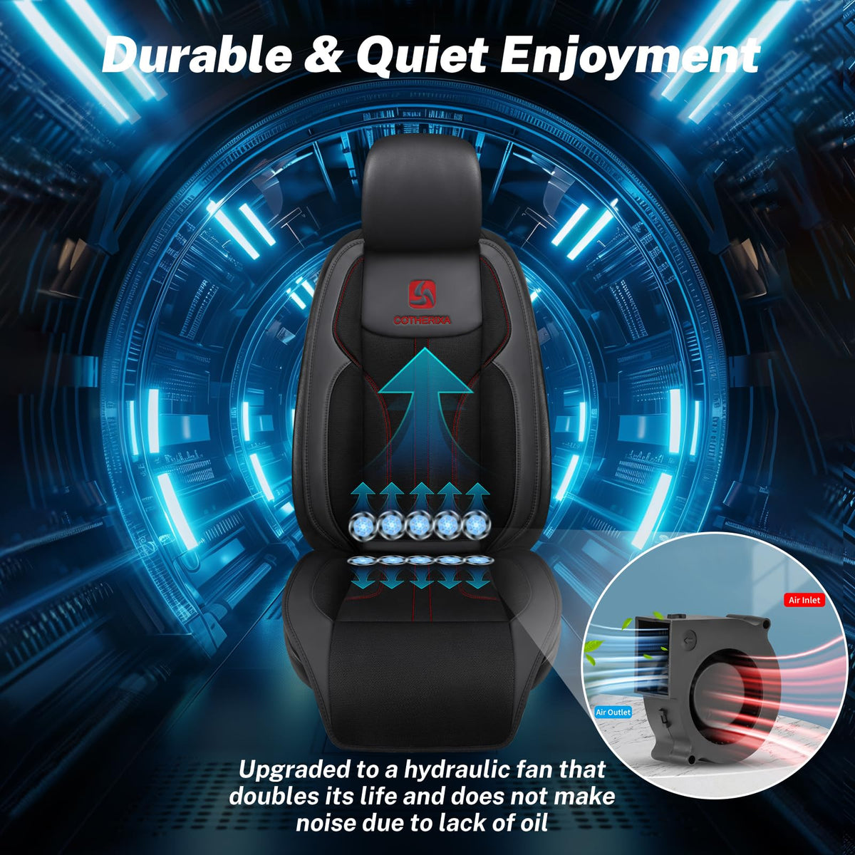 COTHERIXA installed in an SUV demonstrating cool-seat comfort on long drives