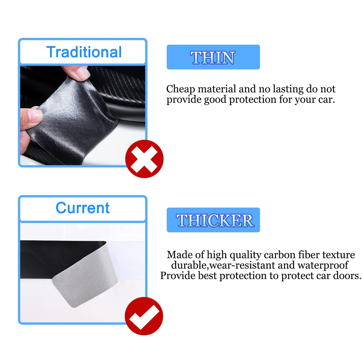 Cotree reflective strip detail increasing nighttime visibility at vehicle entry