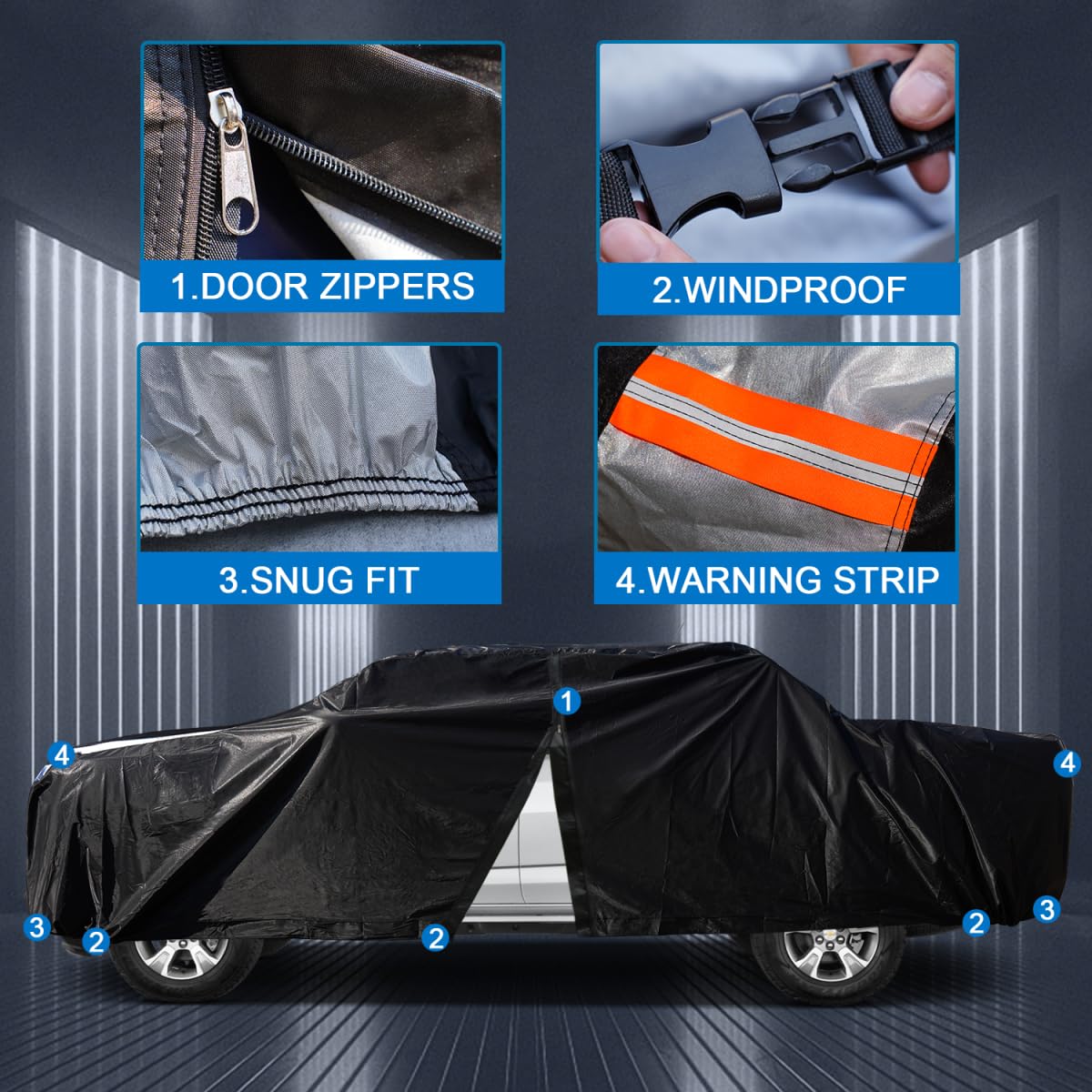 Cotryvox door zipper detail for quick cabin access and convenience