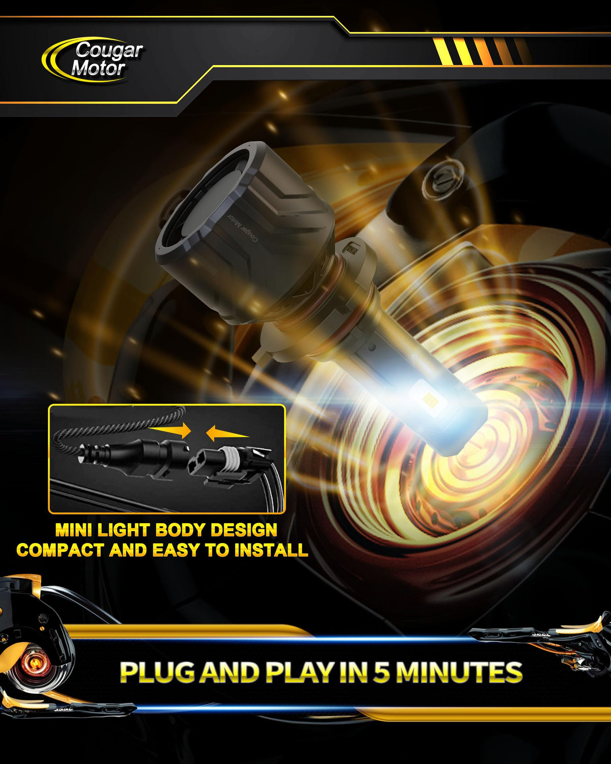 Cougar Motor aluminum body detail illustrating heat dissipation and durable construction