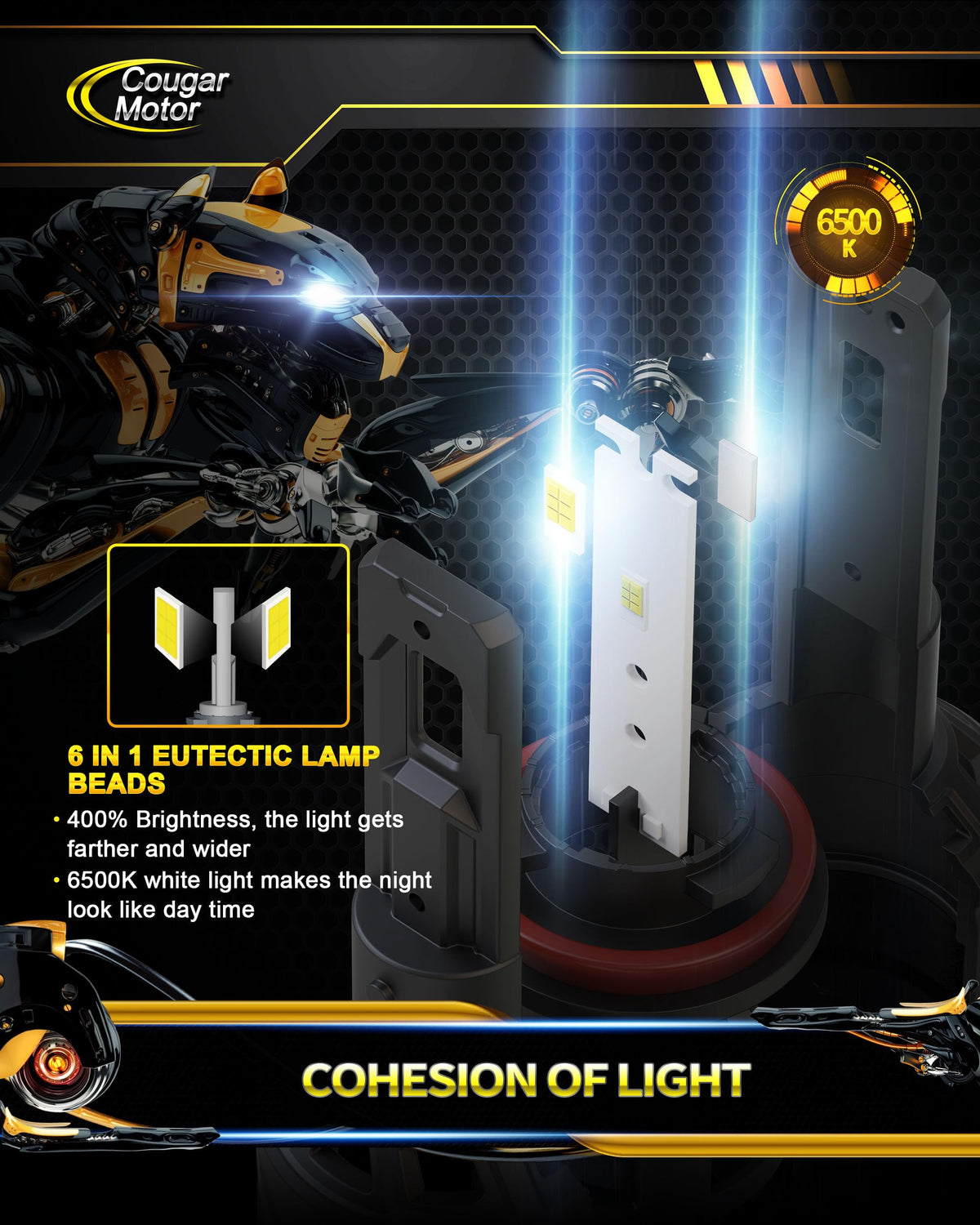 Cougar Motor aluminum body detail providing efficient heat dissipation