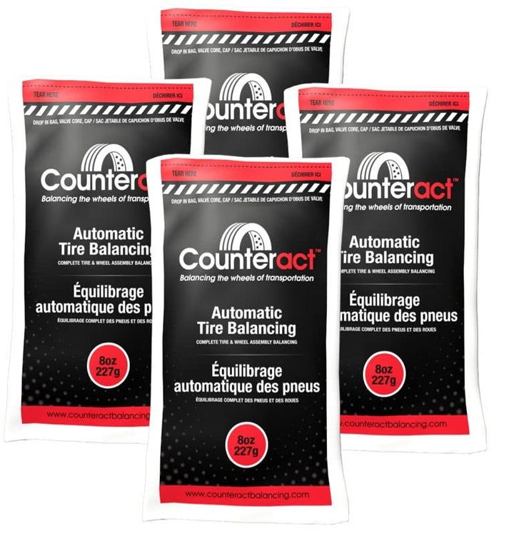 Counteract front packaging showing four 8oz bead bags and included hardware for easy installation