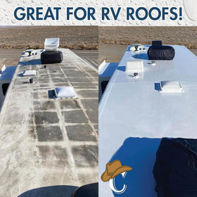 Countryman Coatings brush applying white silicone showing smooth coverage benefit