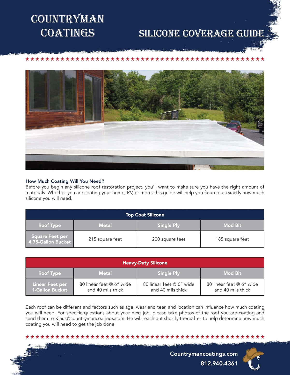 Countryman Coatings label closeup showing product info and confident specification support