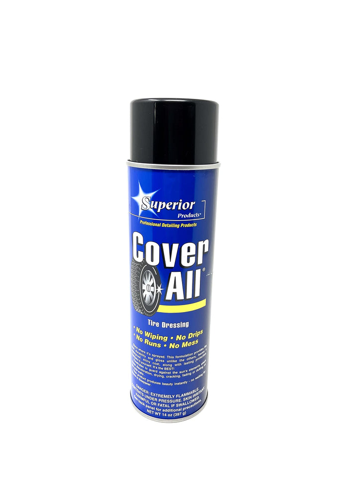 Cover All front view of 14oz aerosol can showing label and spray nozzle, professional branding benefit