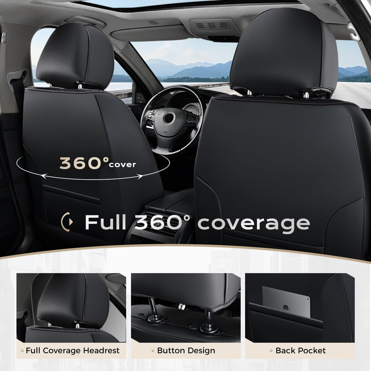 Coverado rear seat full view protecting bench and enhancing cabin look