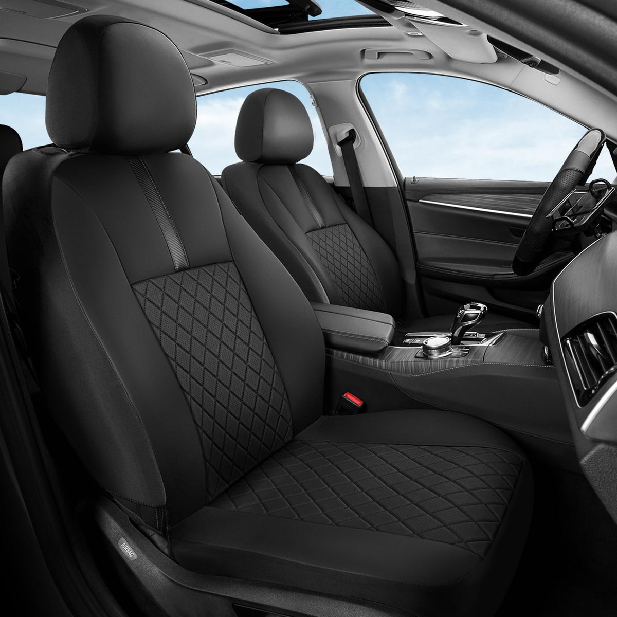 Coverado back seat full view protecting rear upholstery and offering cohesive style