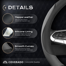 Coverado close-up of nappa leather texture for comfortable grip