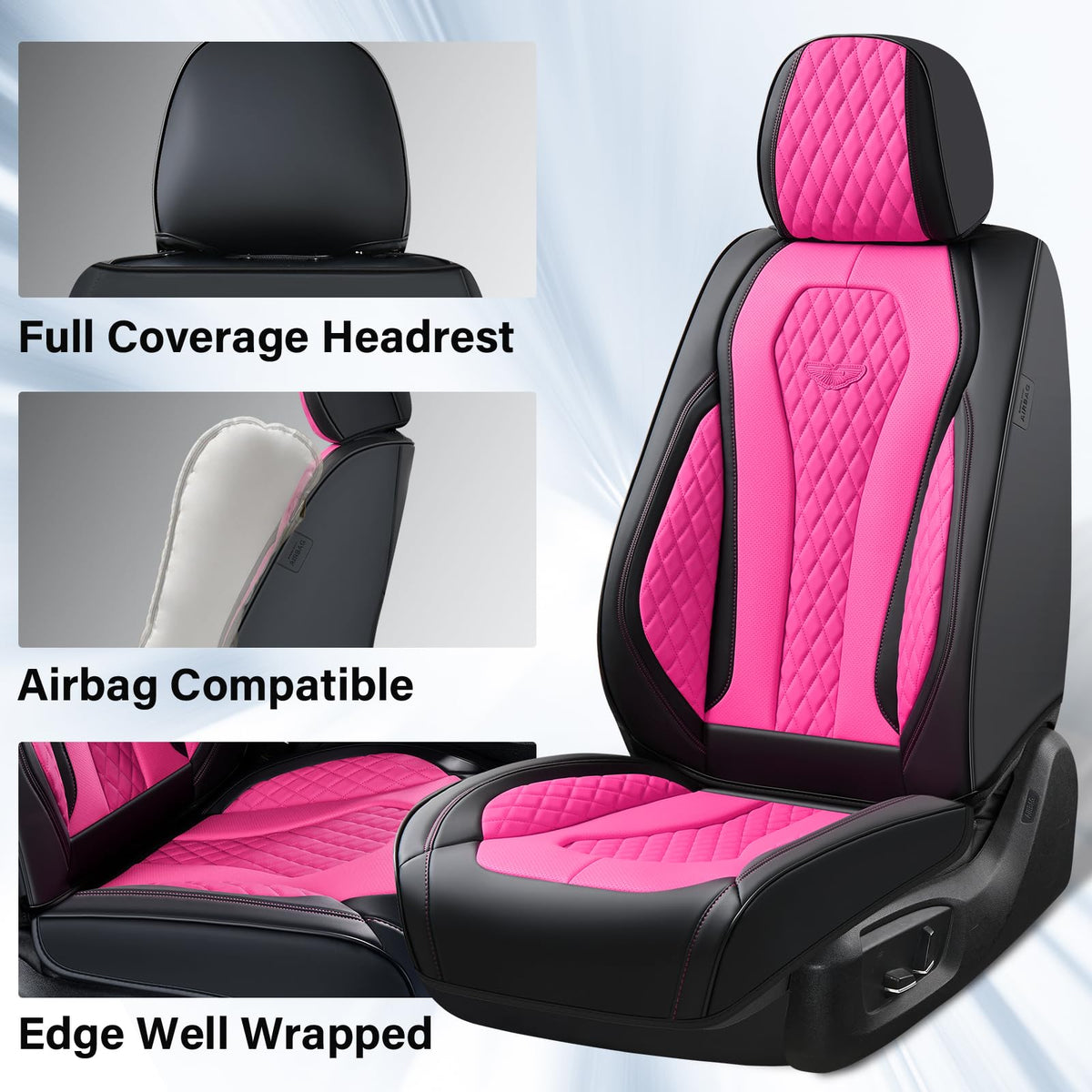 Coverado driver seat installed in car lifestyle shot showing improved comfort and refined look