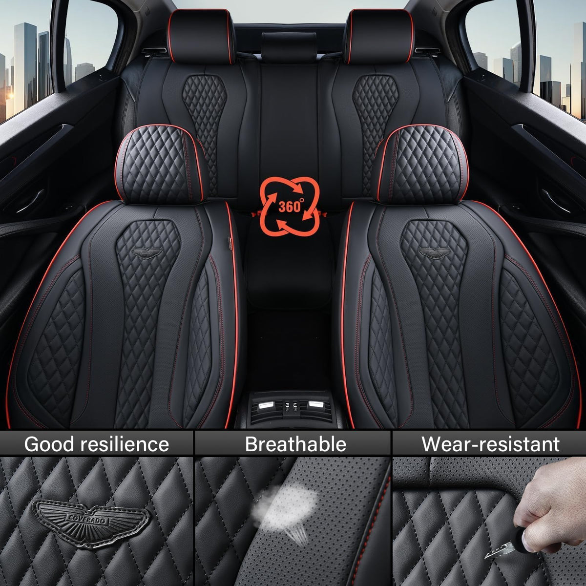 Coverado driver seat installed preserving controls and enhancing cushioning