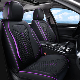 Coverado front seat covers displayed on front seats showing full fit and protection