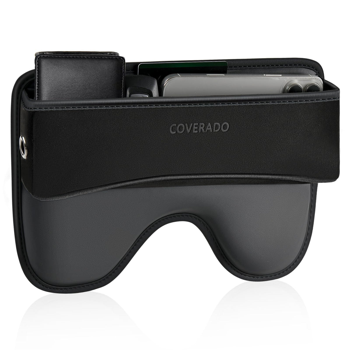 Coverado front view showing sleek gap filler and neat fit benefit