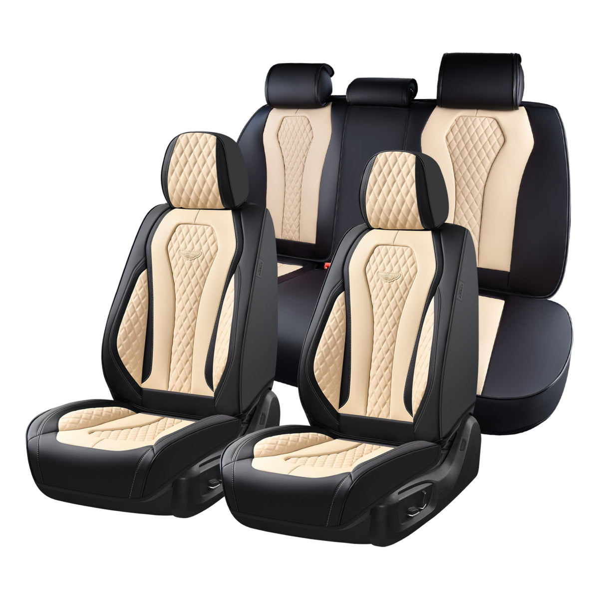 Coverado front seat cover beige showing luxury upgrade and protection