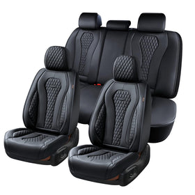 Coverado front seat full view showing sleek leather look and enhanced protection