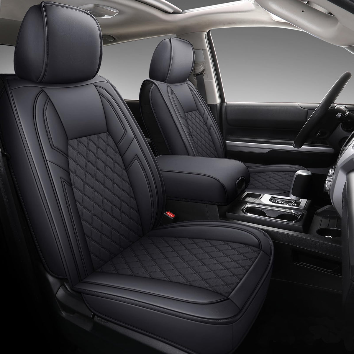 Coverado front seats full set fitted, neat protection for Tundra interior