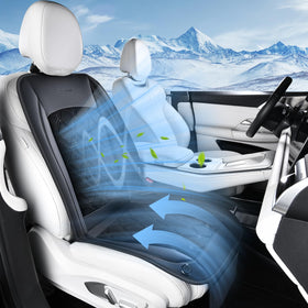 Coverado front view seat cover in a car showing complete fit and comfort
