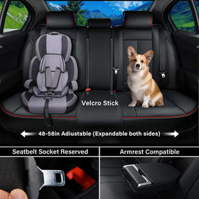 Coverado headrest cover detail with strap showing easy adjustment and secure fit