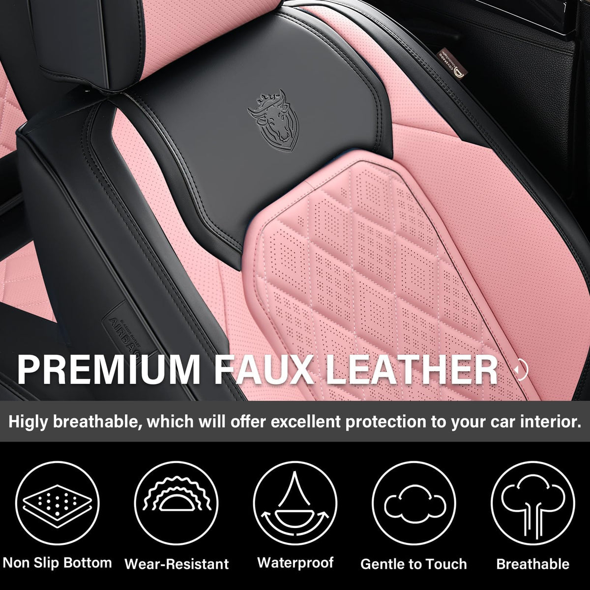 Coverado headrest detail with separate cover for easy adjustment
