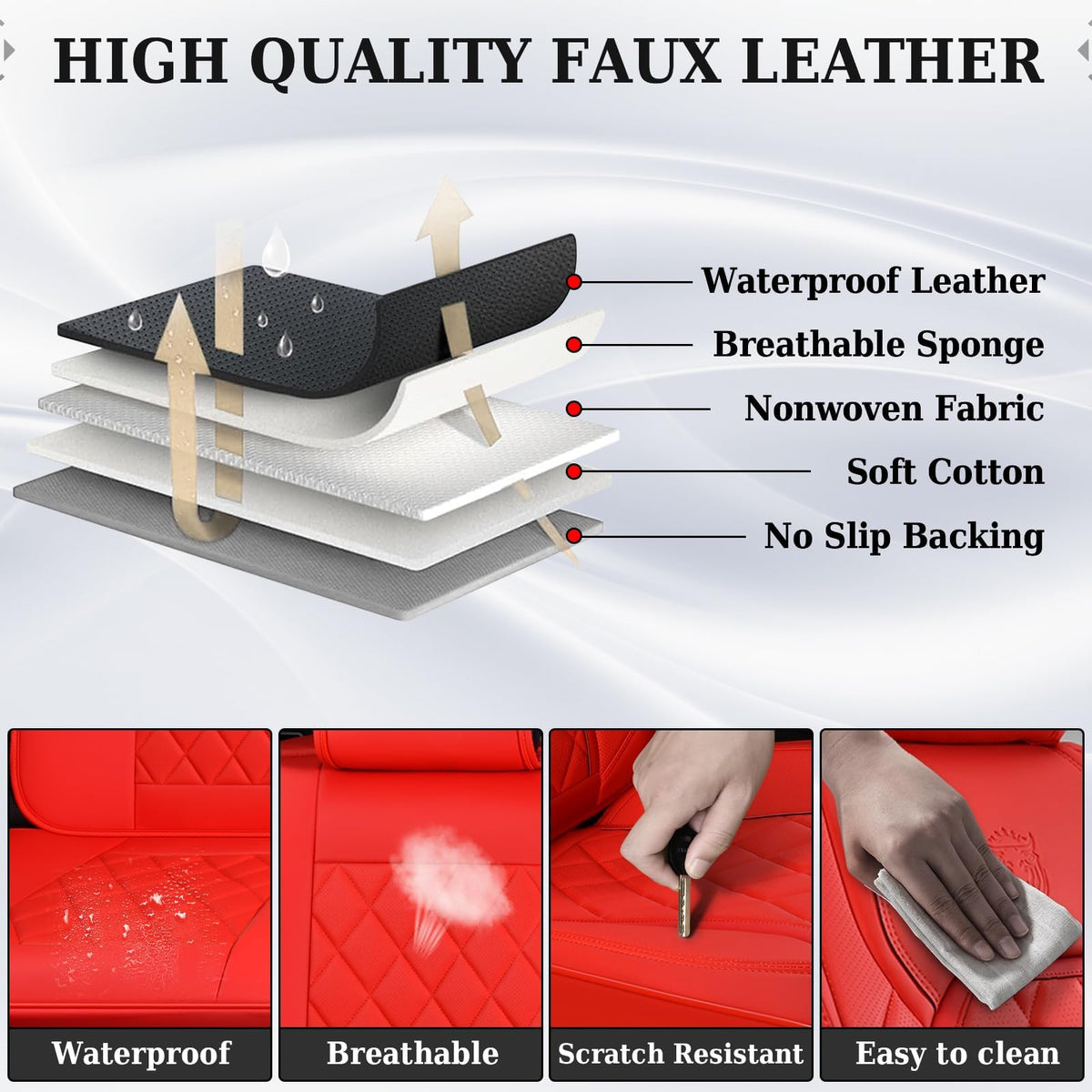 Coverado separate headrest covers allowing normal adjustment and safety