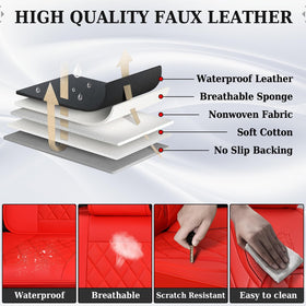 Coverado separate headrest covers allowing normal adjustment and safety