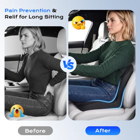 Coverado installed in car seat illustrating stable fit and reduced movement