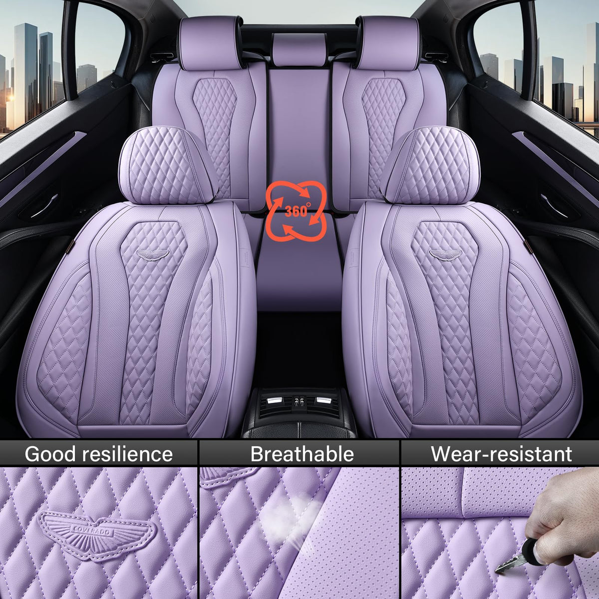 Coverado installation hooks and Velcro fastening for easy setup