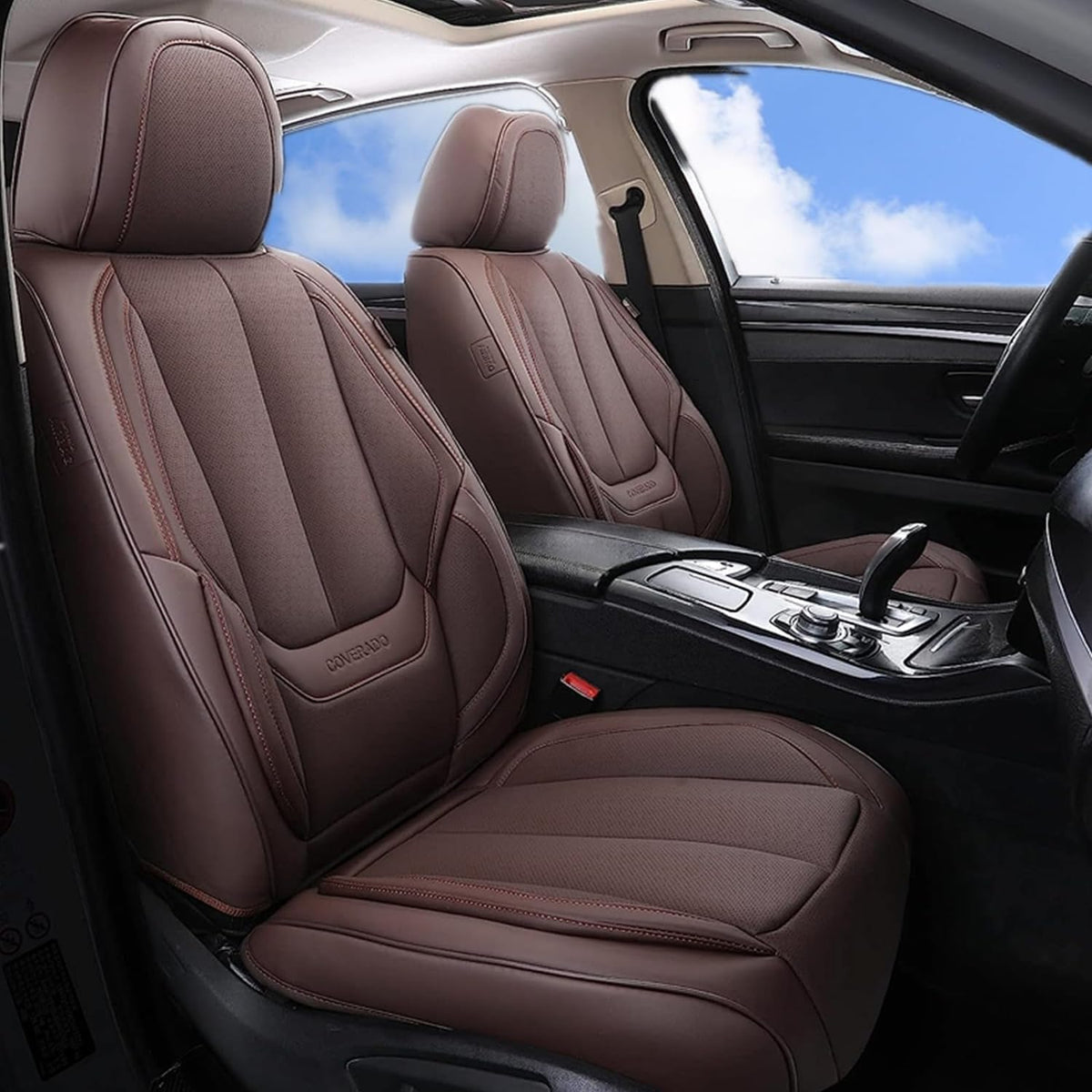Coverado installed on front seats demonstrating neat coverage benefit