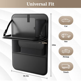 Coverado lower kick mats protecting seat backs from scuffs