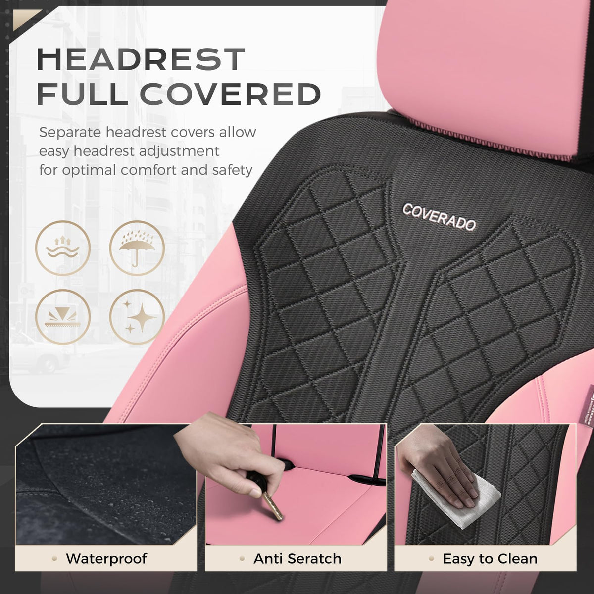 Coverado lifestyle driving scene illustrating upgraded interior comfort and style benefit