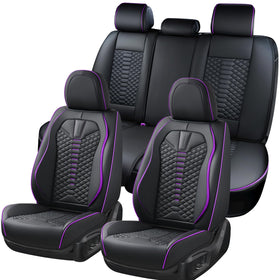 Coverado installed in car interior highlighting black and purple stylish look