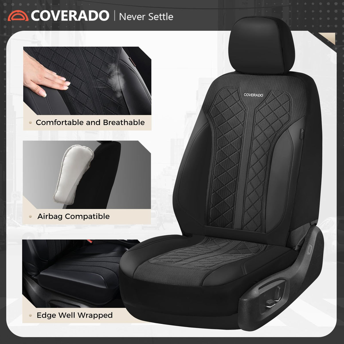 Coverado mesh close-up texture providing breathable comfort benefit