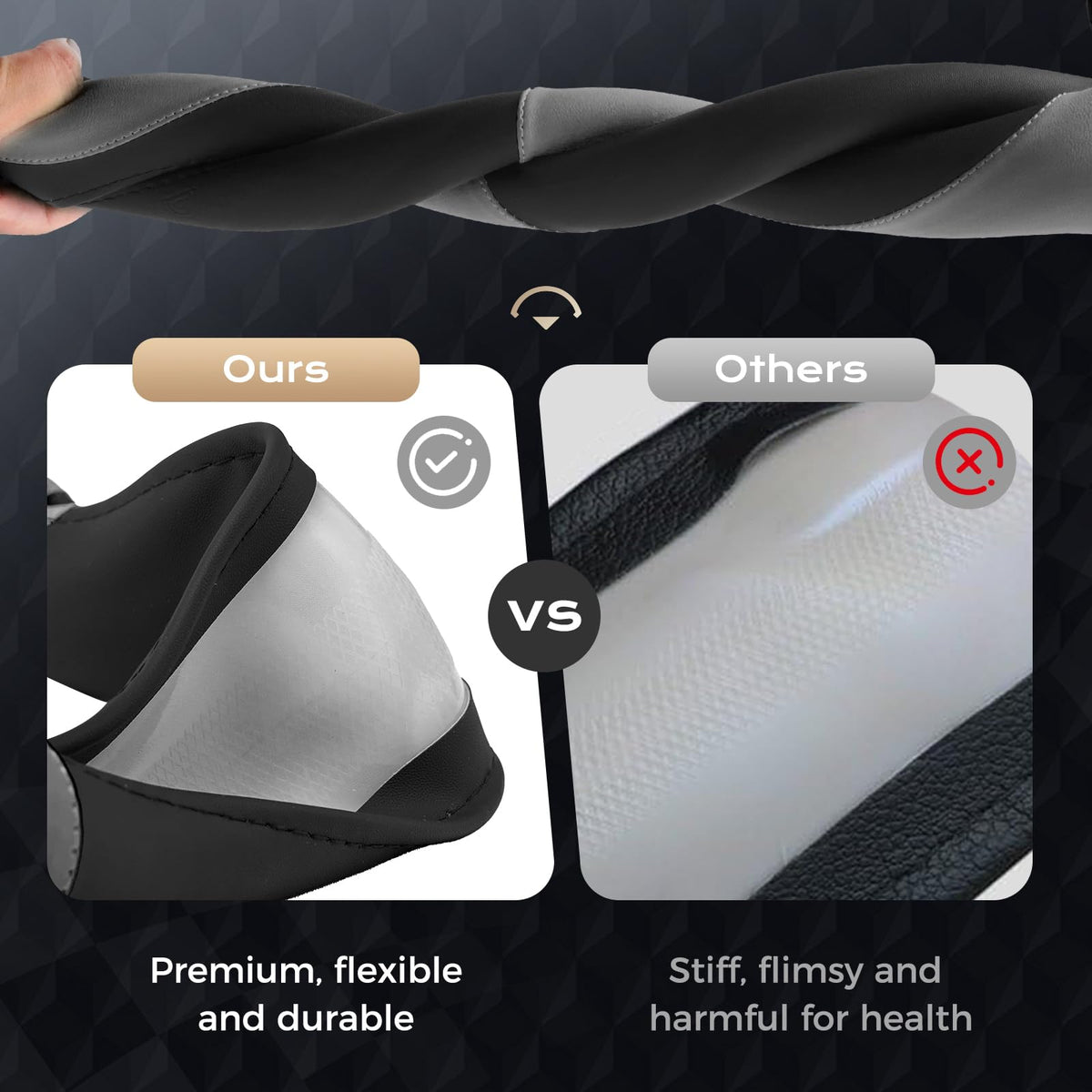 Coverado packaging and instructions for quick three-step installation