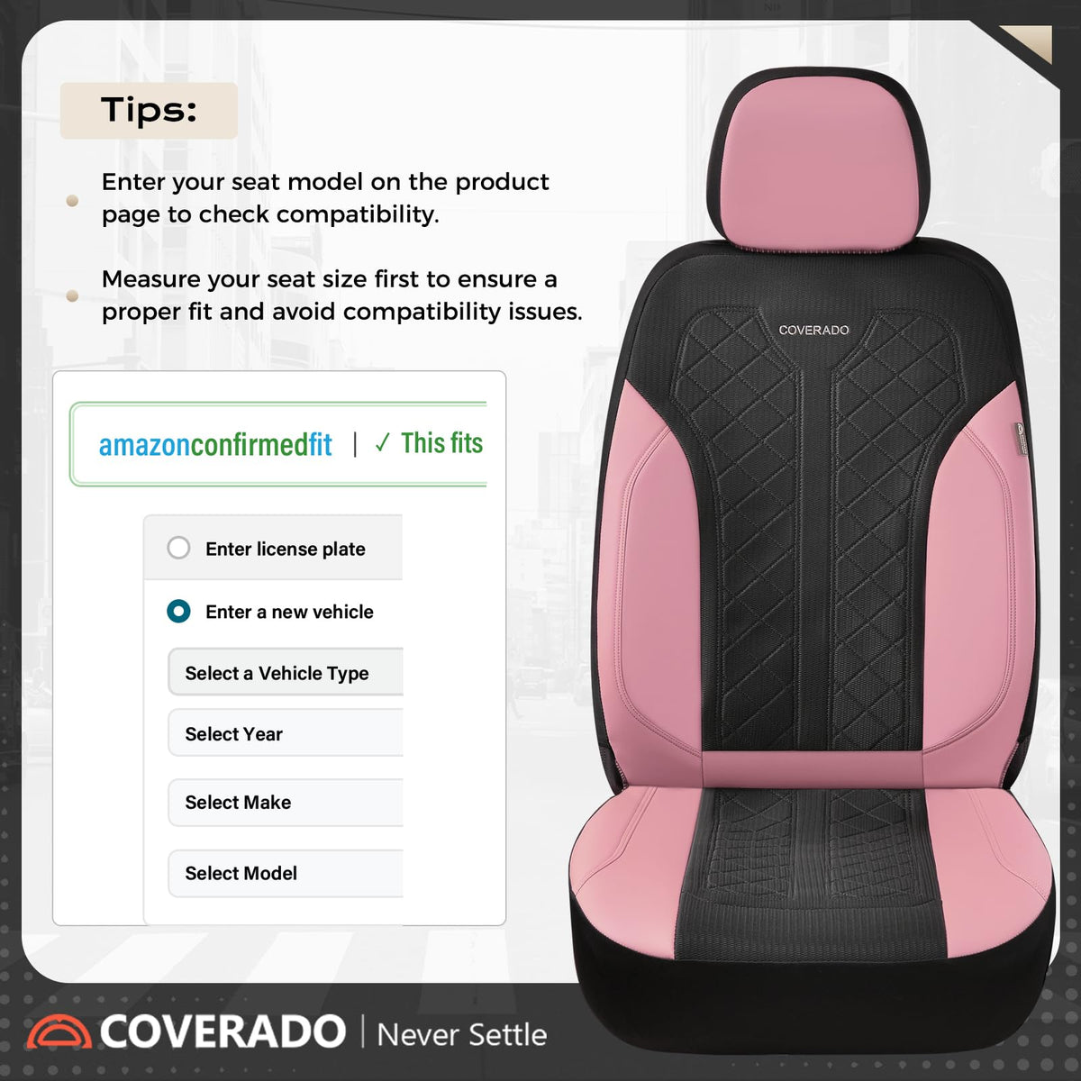 Coverado pet protection shot with dog on seat demonstrating scratch and hair defense