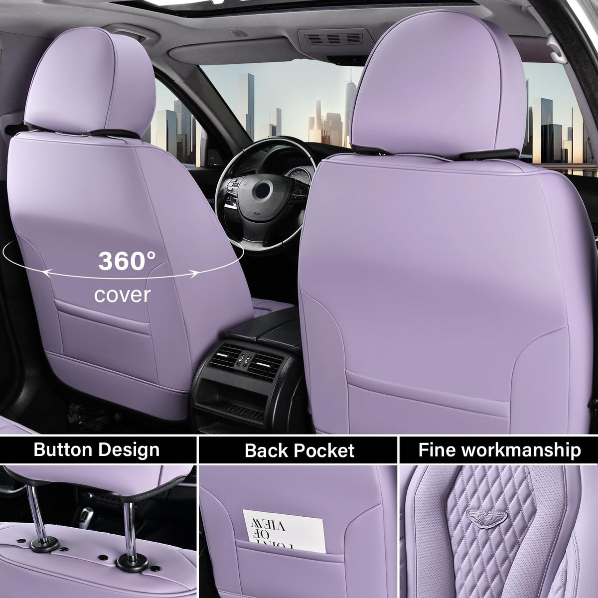 Coverado three-piece rear seat layout illustrating adjustable fit options