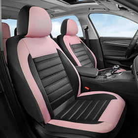 Coverado rear seat covers installed in a vehicle providing full back-row coverage