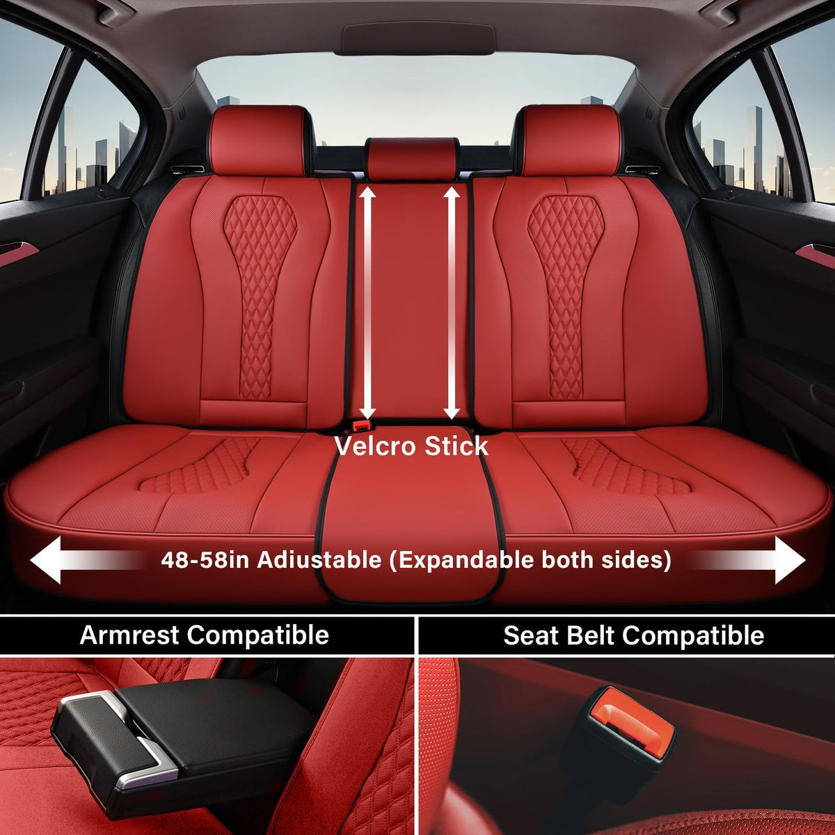 Coverado three-piece rear covers installed demonstrating adjustable fit