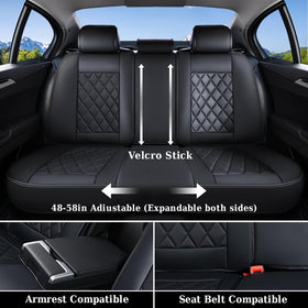 Coverado rear seat wide view demonstrating full coverage and tidy look