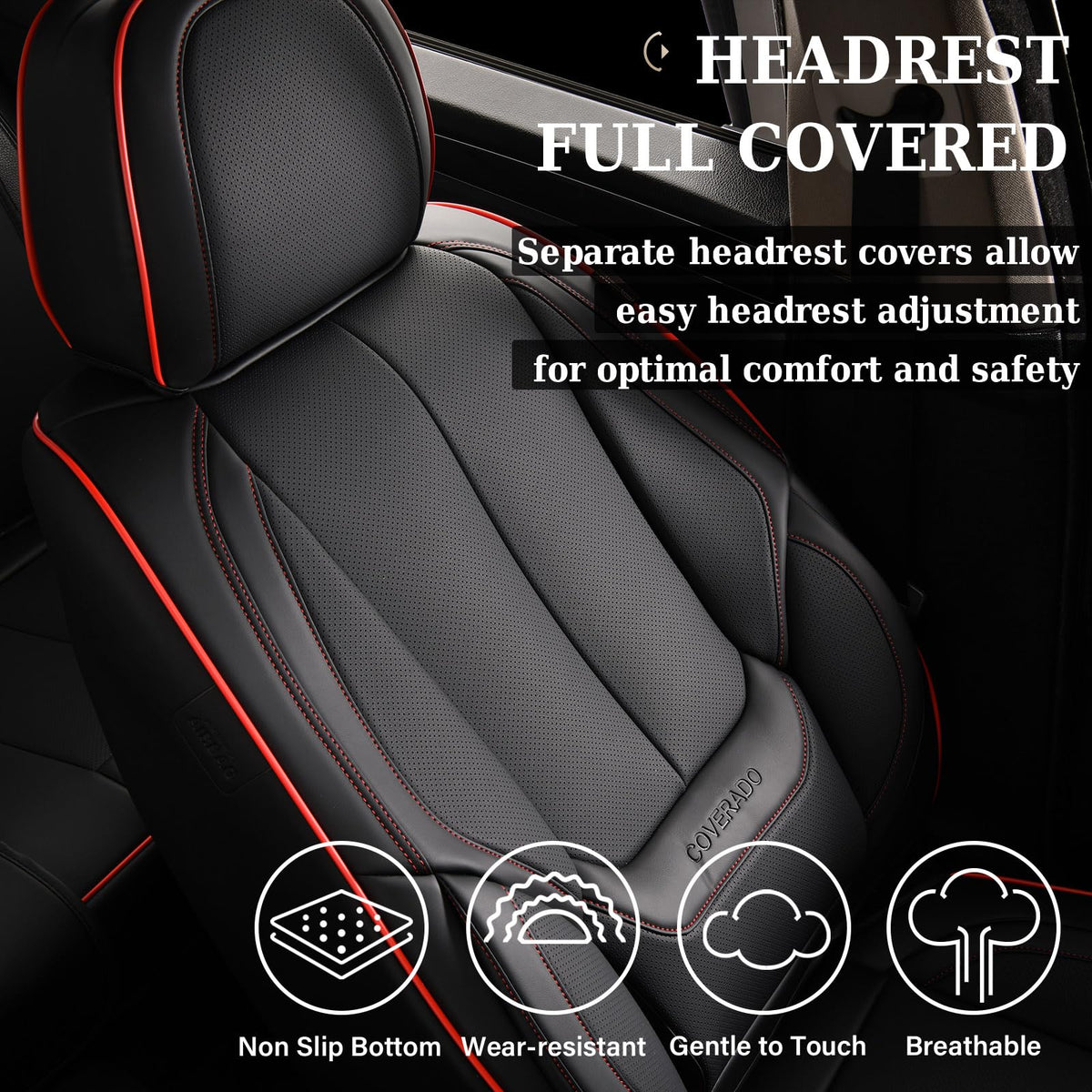 Coverado seat cover around controls showing maintained adjustments and safety