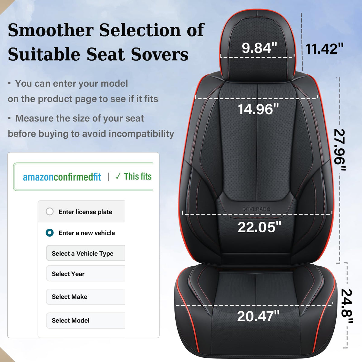 Coverado seat cover repelling liquid spill showing waterproof protection benefit