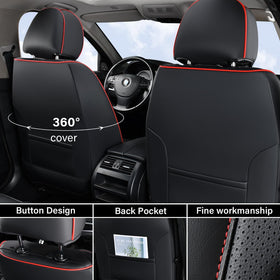 Coverado front seat installed in car illustrating durable protection and style