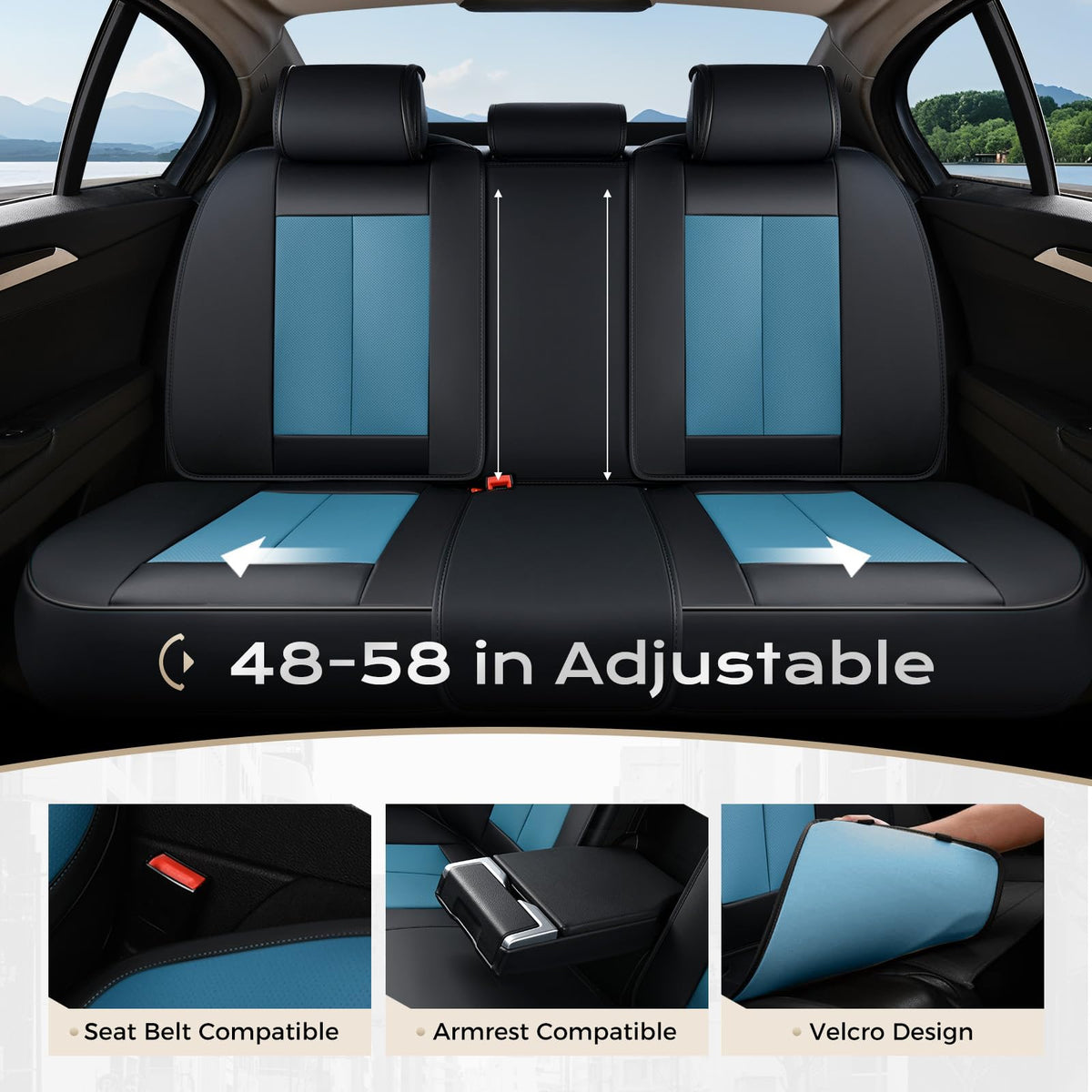 Coverado seat covers installed in car lifestyle scene for stylish protection