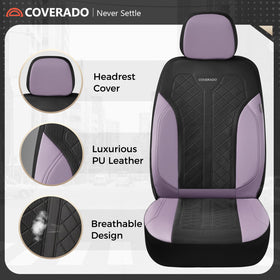 Coverado seat covers in car lifestyle view showing upgraded interior aesthetic