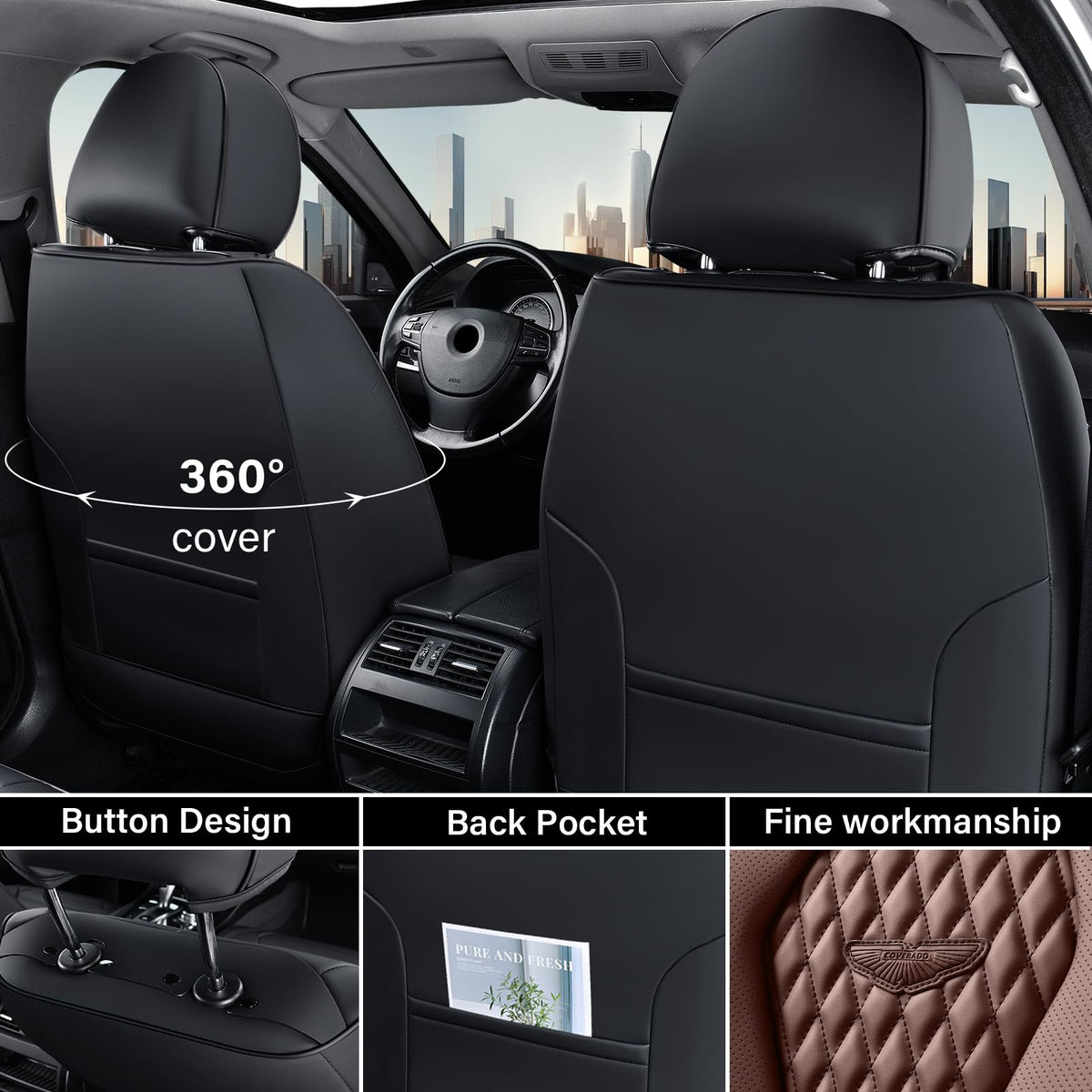 Coverado driver seat in use illustrating added cushion and durable finish