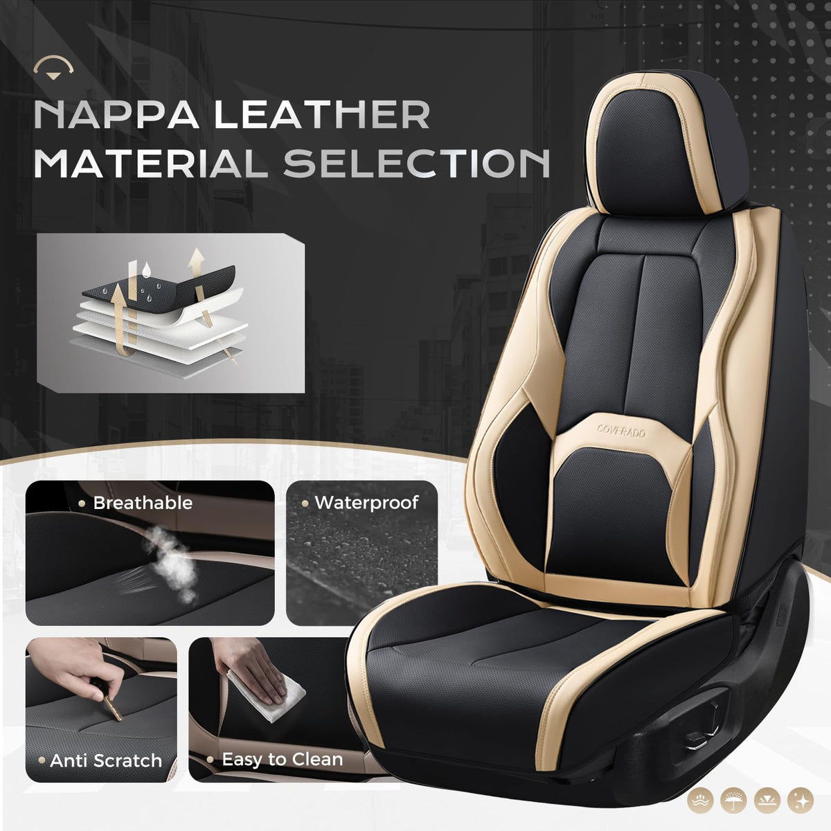 Coverado seatbelt and airbag cutout detail preserving safety function