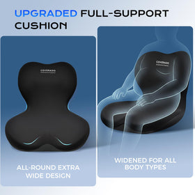 Coverado side profile showing lumbar contour that encourages upright posture