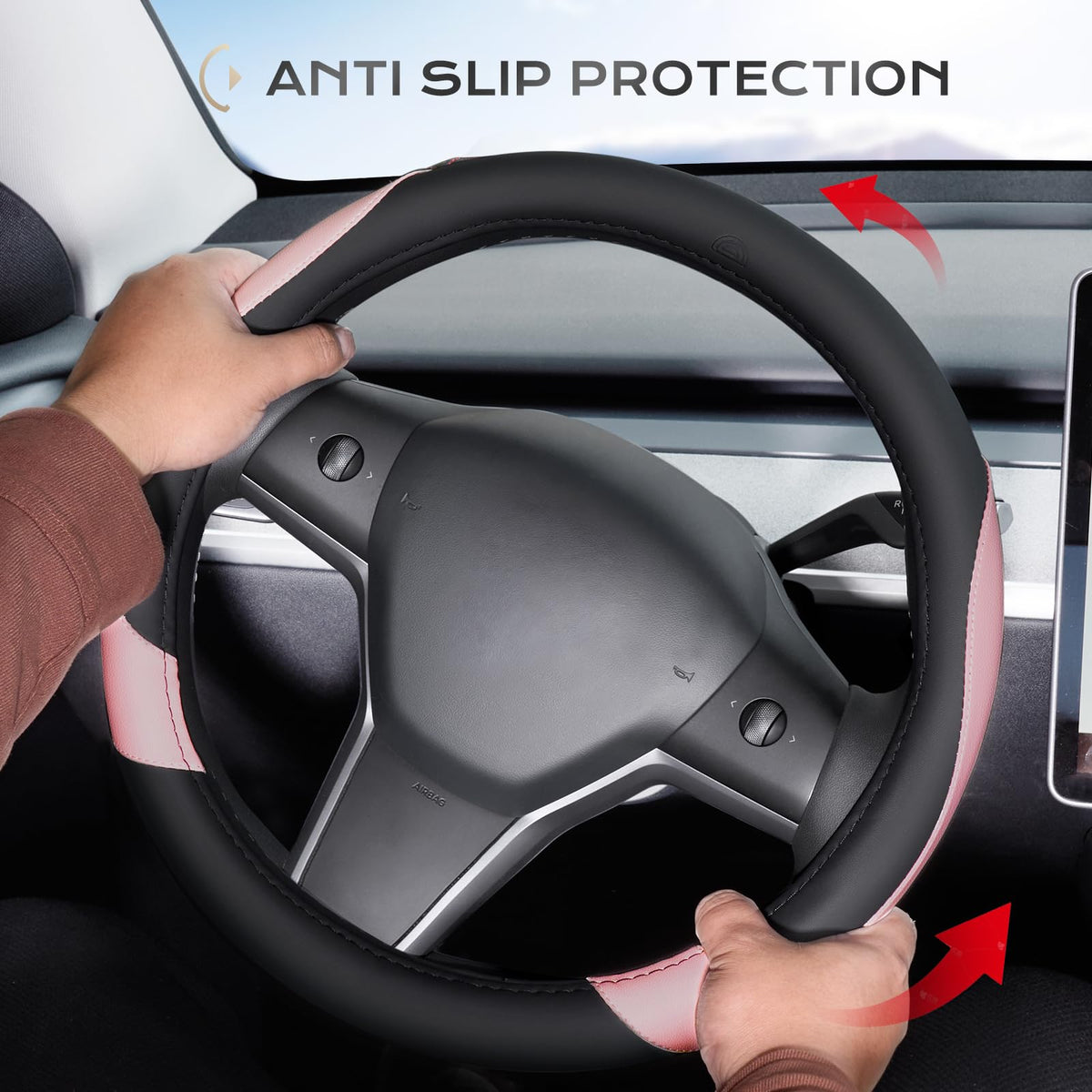 Coverado interior silicone lining detail showing anti-slip secure fit benefit