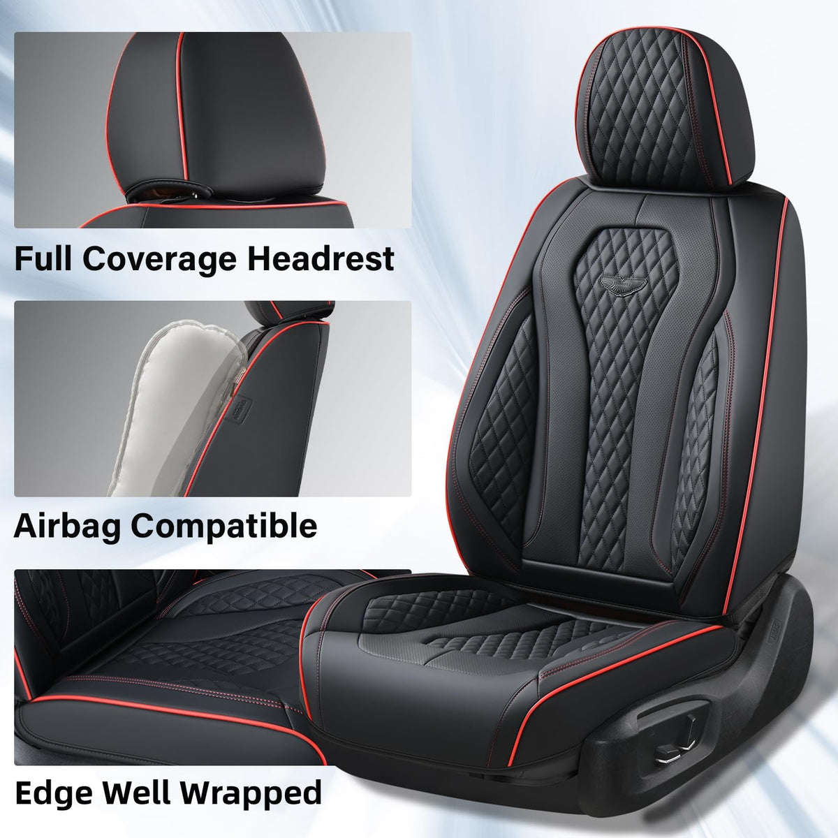 Coverado visible stitching and foam detail illustrating durable construction