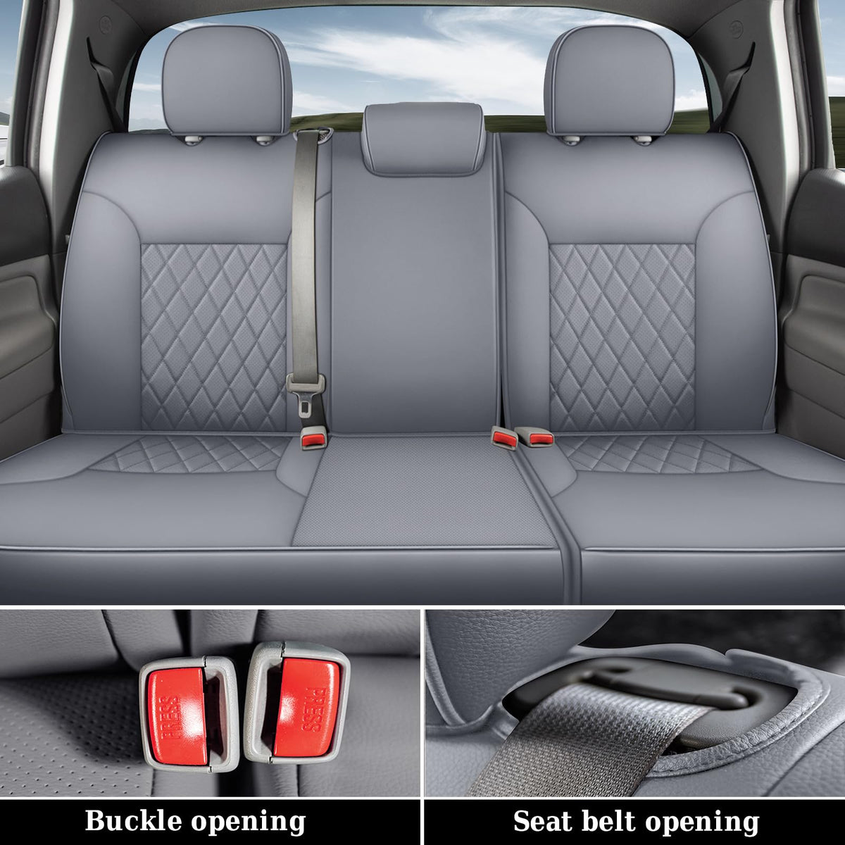 Coverado driver-side installed view demonstrating snug custom fit and comfort