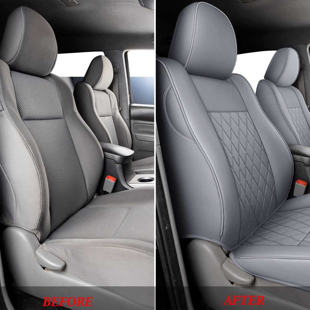 Coverado seat cover beside ruler demonstrating accurate custom fit sizing